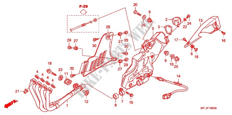 EXHAUST MUFFLER (2) for Honda CBR 1000 RR FIREBLADE TRICOLOUR 2011