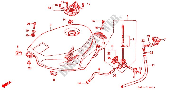 FUEL TANK for Honda CBR 250 RR Without speed warning light 1994