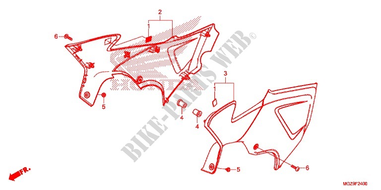 SIDE COVERS for Honda CB 500 X ABS BLACK 2013