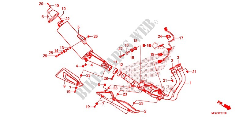 EXHAUST MUFFLER (2) for Honda CB 500 X 2013