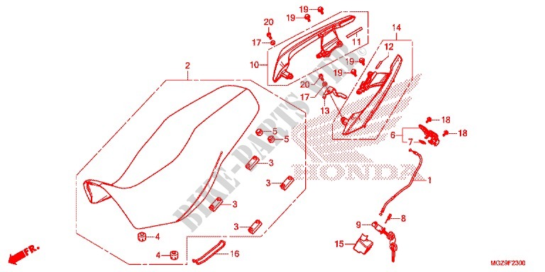 SEAT   PASSENGER GRIP for Honda CB 500 X 2015