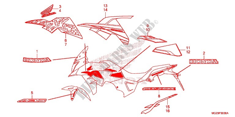 STICKERS for Honda CB 500 X 2015