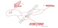 STICKERS (CB750F21) for Honda CB 750 BLACK 2001
