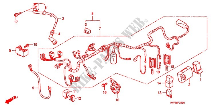 Wire Harness For Honda Cb 110 Front
