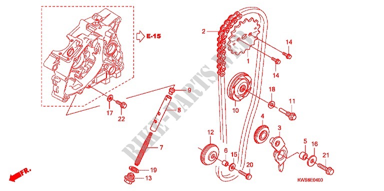 Honda CB72-77 Cappellini #110 cam chain tensioner sprocket 9mm OD bearing axle
