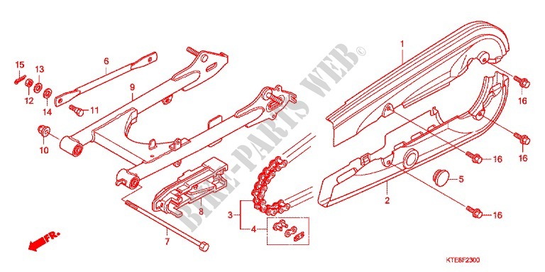 SWING ARM (1) for Honda CBF 125 STUNNER Front brake disk 2007