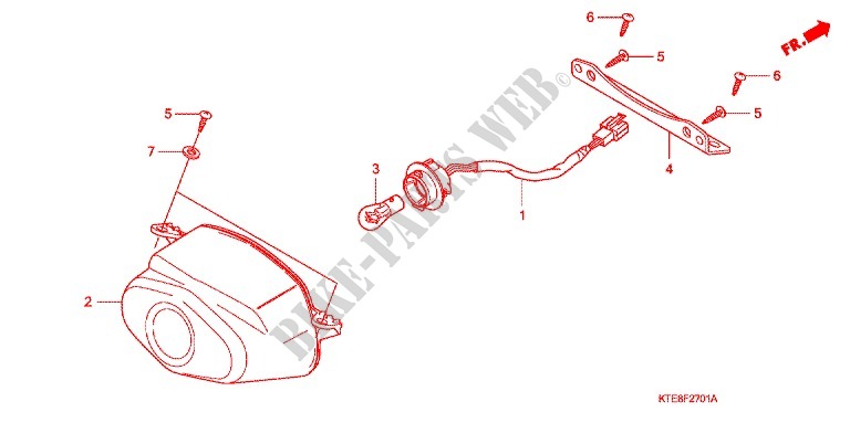 TAILLIGHT (2) for Honda CBF 125 M STUNNER Front brake disk 2009