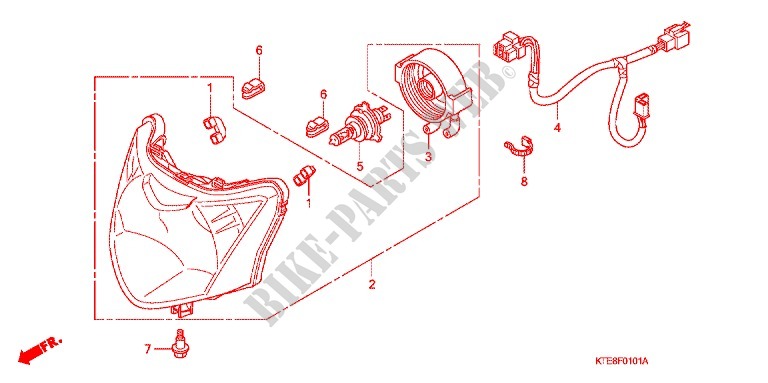 HEADLIGHT (2) for Honda CBF 125 M STUNNER Front brake disk 2010