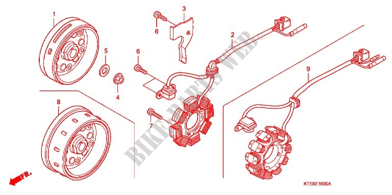 LEFT CRANKCASE COVER   ALTERNATOR (2) for Honda CBF 125 M STUNNER Front brake disk 2010