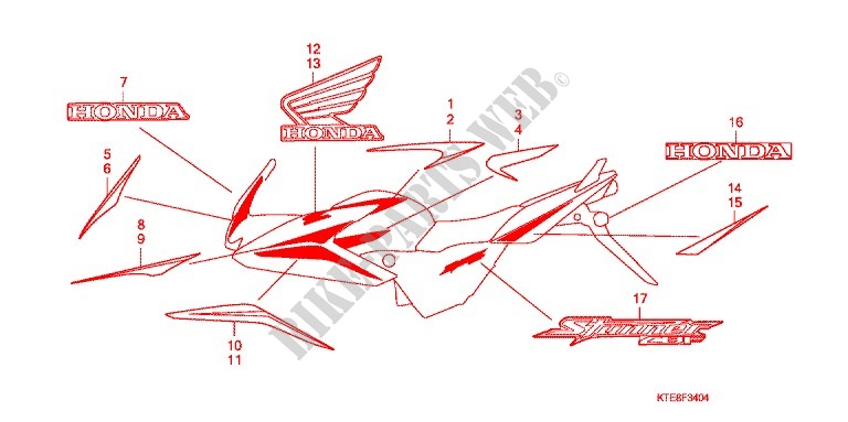STICKERS (CBF125MA) for Honda CBF 125 M STUNNER Front brake disk 2010