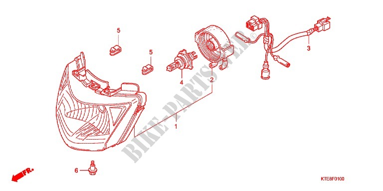 HEADLIGHT (1) for Honda CBF 125 MC STUNNER Front brake disk 2010