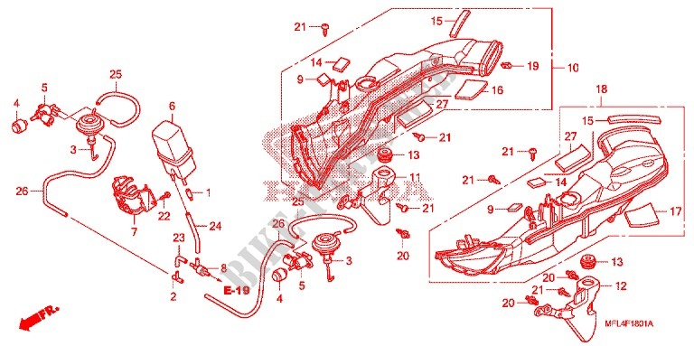 AIR INTAKE DUCT   SOLENOID VALVE for Honda CBR 1000 RR ABS REPSOL 2009