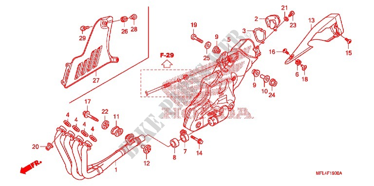 EXHAUST MUFFLER (2) for Honda CBR 1000 RR ABS RED 2009