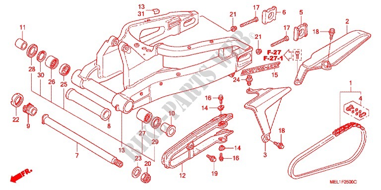 SWINGARM   CHAIN CASE for Honda CBR 1000 RR 2004