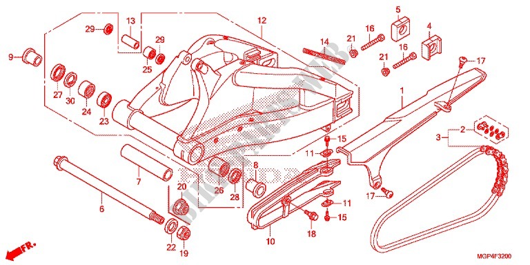 SWINGARM   CHAIN CASE for Honda CBR 1000 RR 2013