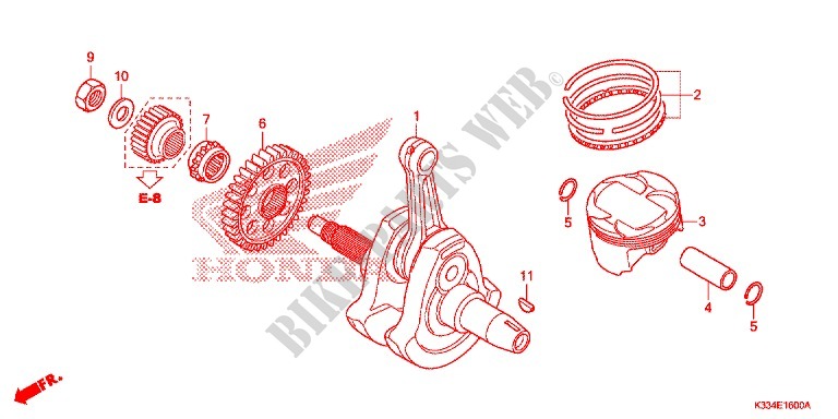 CRANKSHAFT for Honda CBR 300 ABS HRC TRICOLOR 2015