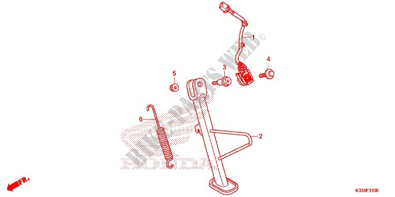 MAIN STAND   BRAKE PEDAL for Honda CBR 300 ABS 2016