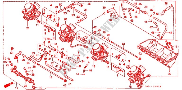 CARBURETOR (ASSY.) for Honda CBR 600 F3 SUPER SPORT 1997