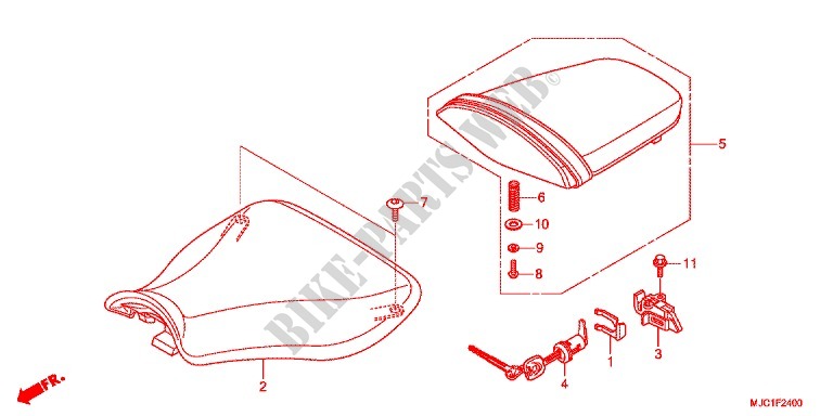 SINGLE SEAT (2) for Honda CBR 600 RR ABS TRICOLOR 2013