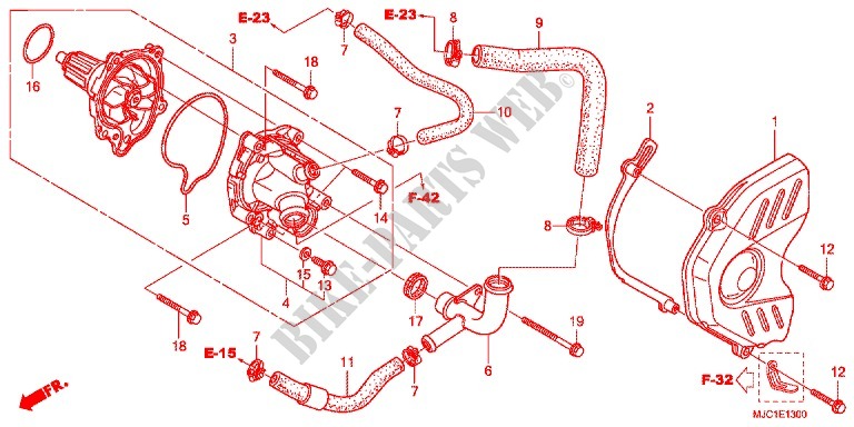 WATER PUMP for Honda CBR 600 RR ABS TRICOLOR 2013