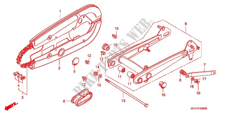 SWINGARM   CHAIN CASE for Honda BENLY CD 50 SPECIAL 2004
