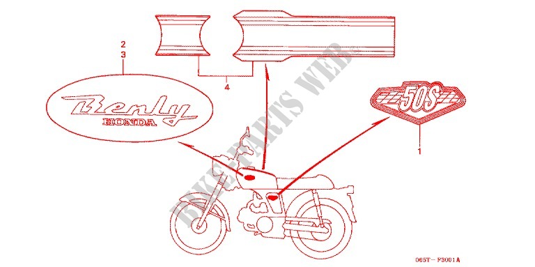 STICKERS (CD50SV) for Honda BENLY CD 50 SPECIAL 1997
