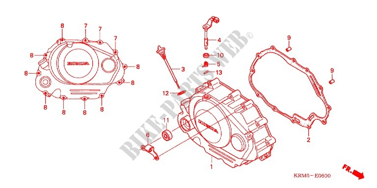 RIGHT CRANKCASE COVER for Honda CG 150 TITAN Electric Start, front Disk 2008