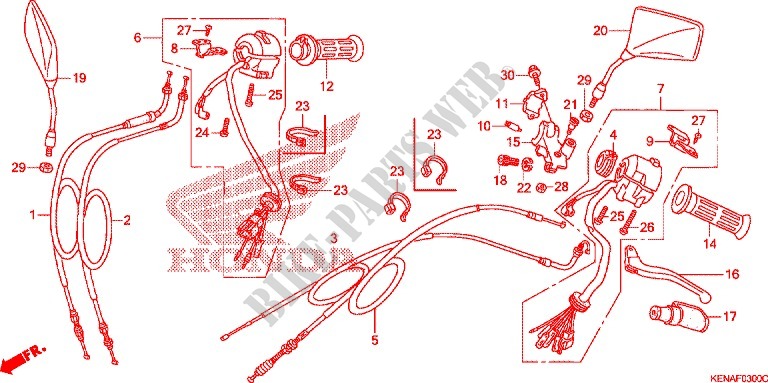 LEVER   SWITCH   CABLE (1) for Honda REBEL 250 2004