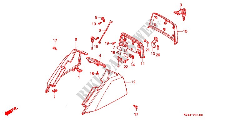 TRUNK COVER for Honda CN 250 HELIX 1994