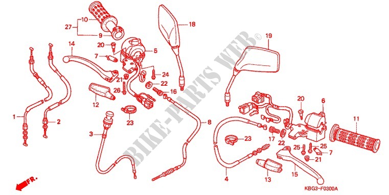 LEVER   SWITCH   CABLE (1) for Honda CB 250 NIGHTHAWK 1991