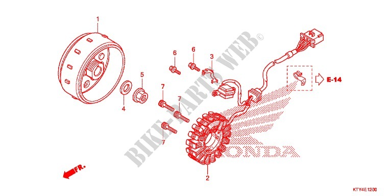 LEFT CRANKCASE COVER   ALTERNATOR (2) for Honda CBR 125 2009