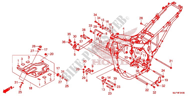 FRAME for Honda AFRICA TWIN 1000 RED 2016