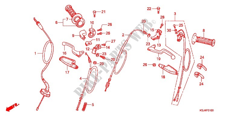 HANDLE LEVER   CABLE for Honda CRF 100 2005