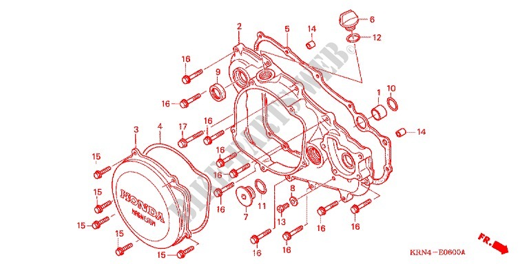 RIGHT CRANKCASE COVER for Honda CRF 250 R 2004