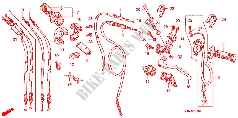 LEVER   SWITCH   CABLE (1) for Honda CRF 250 R 2006