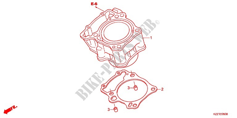 CYLINDER for Honda CRF 250 M RED 2013
