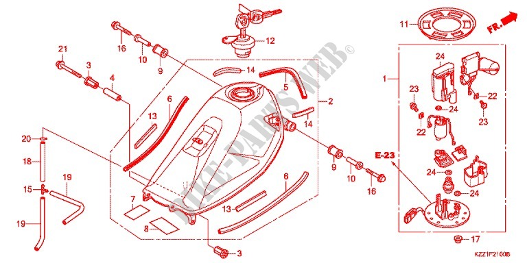 FUEL TANK for Honda CRF 250 M RED 2013