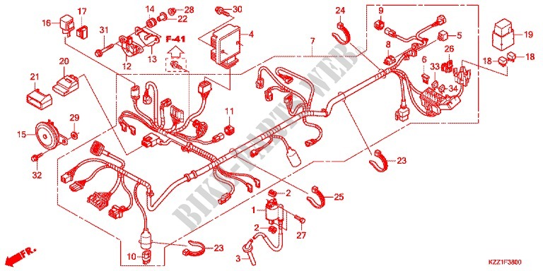 WIRE HARNESS/BATTERY for Honda CRF 250 M RED 2013