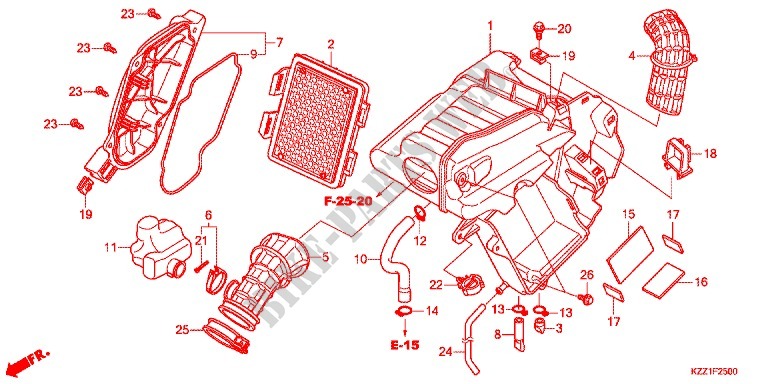 FRONT COVER   AIR CLEANER for Honda CRF 250 M 2016