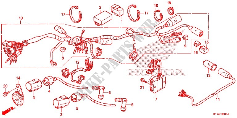 WIRE HARNESS/BATTERY for Honda REBEL 250 2016