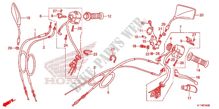 LEVER   SWITCH   CABLE (1) for Honda REBEL 250 2016
