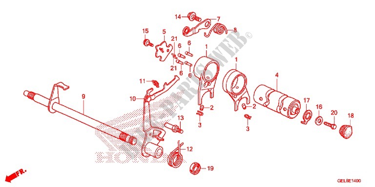 GEARSHIFT DRUM   SHIFT FORK for Honda CRF 50 2013