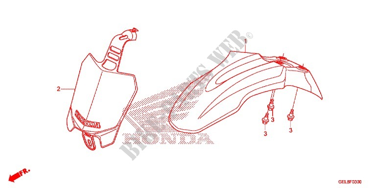 FRONT FENDER for Honda CRF 50 2015