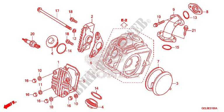 CYLINDER HEAD COVER for Honda CRF 50 2015