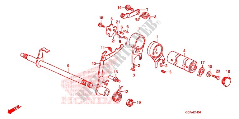 GEARSHIFT DRUM   SHIFT FORK for Honda CRF 70 2011
