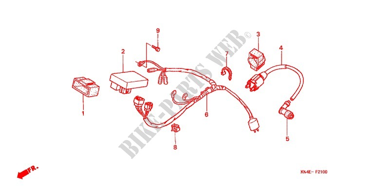 WIRE HARNESS/BATTERY for Honda CRF 80 2007