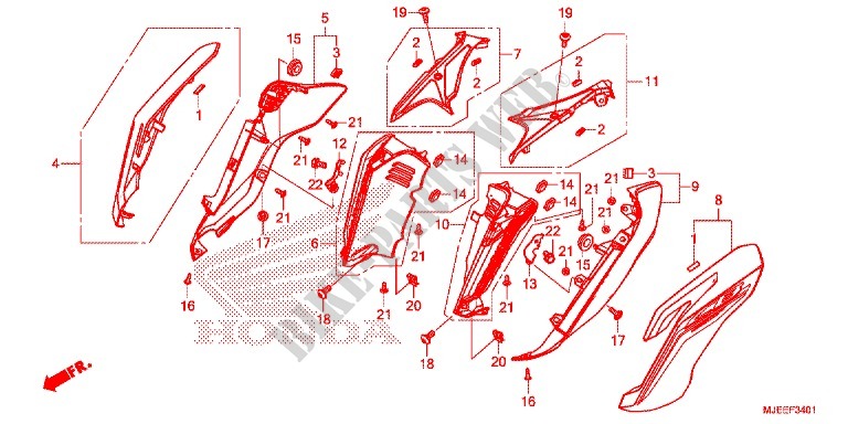 RADIATOR SIDE PANELS (2) for Honda CB 650 F ABS 2017
