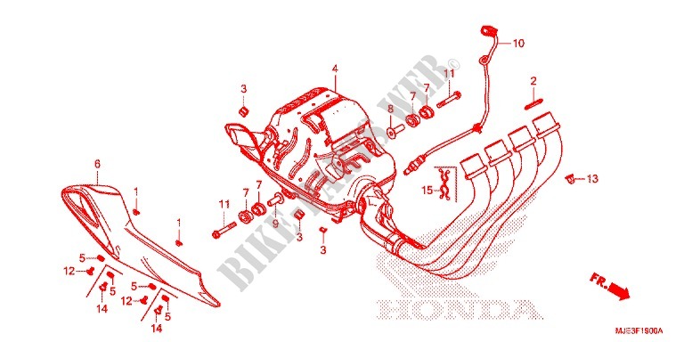 EXHAUST MUFFLER (2) for Honda CBR 650 F ABS ROUGE 2018