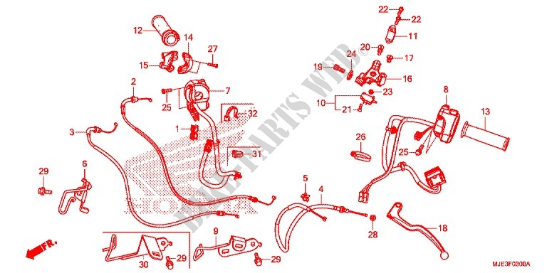 LEVER   SWITCH   CABLE (1) for Honda CBR 650 F ABS ROUGE 2017