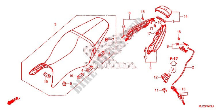 SEAT   REAR COWL for Honda CBR 650 F ABS ROUGE 2018